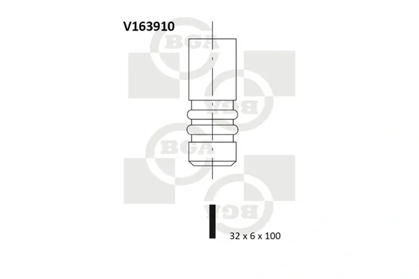 Клапан впускний V163910 BGA
