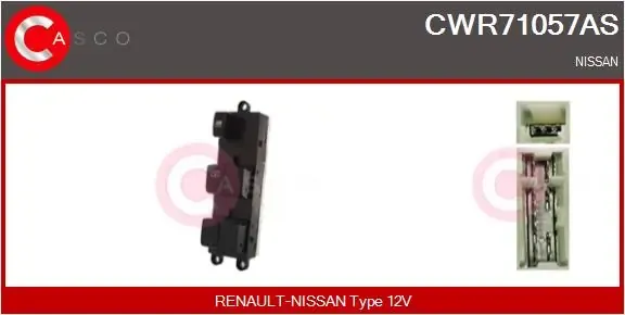 Кнопковий блок керування склопідіймачами передній лівий CWR71057AS Casco