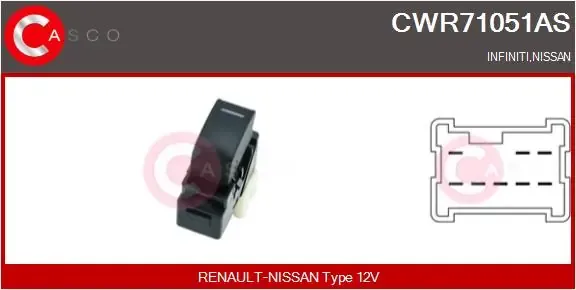 Кнопковий блок керування склопідіймачами передній правий CWR71051AS Casco