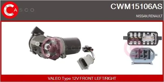 Двигун склоочисника лобового скла (трапеції) CWM15106AS Casco