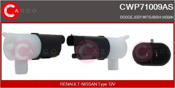 Насос-двигун омивача скла, перед/зад CWP71009AS Casco