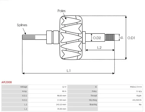 Якір (ротор) генератора на Nissan Sunny III N14