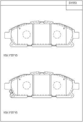 Передні тормозні колодки KD1553 Asimco