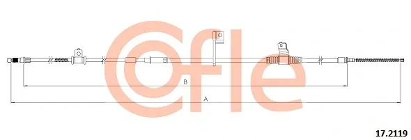 Трос ручного гальма задній, лівий 92172119 Cofle
