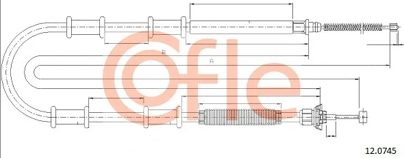 Трос ручного гальма задній, правий/лівий 120745 Cofle