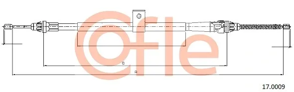 Трос ручного гальма задній, правий 170009 Cofle