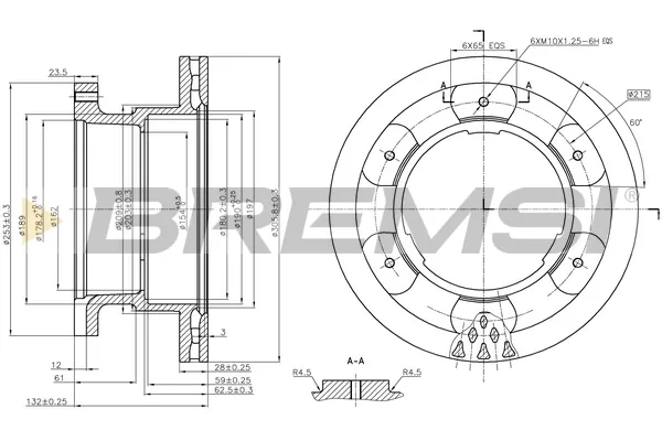 Гальмівні диски CD5332V Bremsi