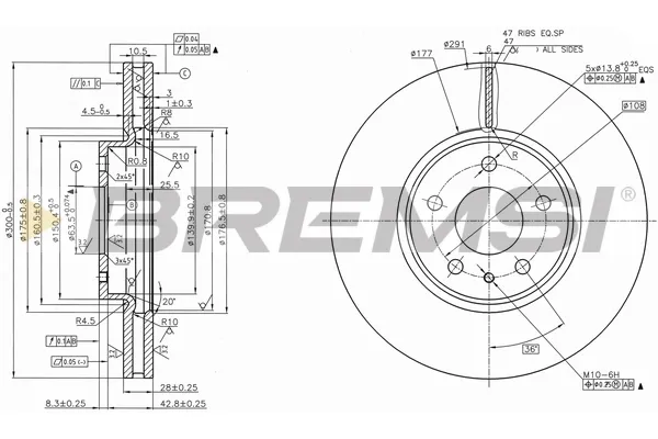 Гальмівні диски передні CD8337V Bremsi
