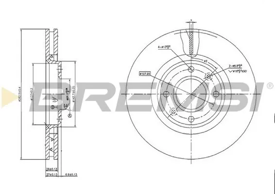 Гальмівні диски передні CD7152V Bremsi