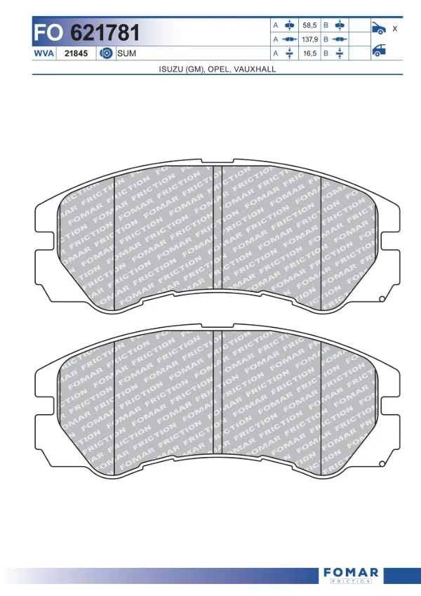 Передні тормозні колодки 1605852 Peugeot/Citroen
