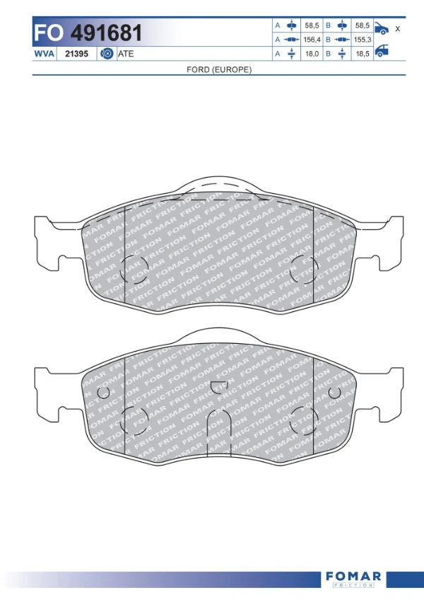  Передні тормозні колодки Ford Mondeo 1