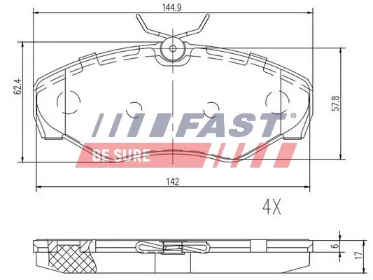 Передні тормозні колодки FT29542 Fast