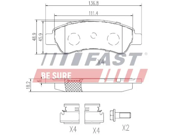 Задні гальмівні колодки FT29131 Fast