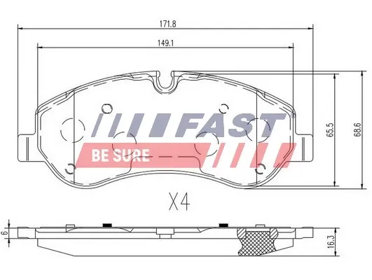 Передні тормозні колодки FT29549 Fast