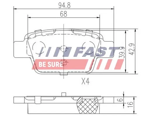 Задні гальмівні колодки FT29115 Fast