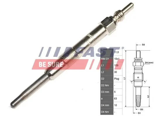 Свічка накалу FT82733 Fast