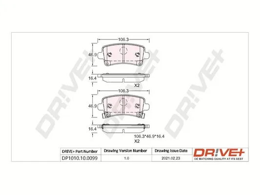 Задні гальмівні колодки DP1010100099 Dr!ve+