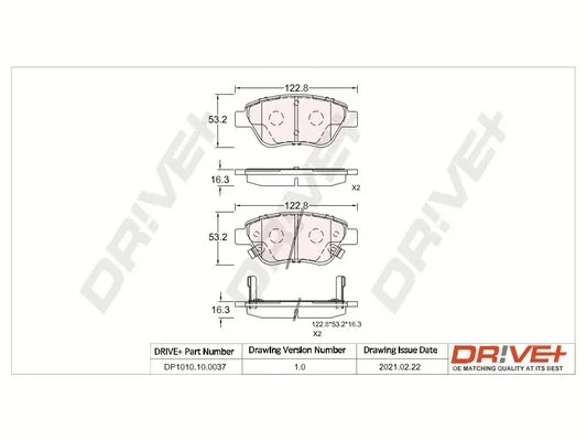 Передні тормозні колодки DP1010100037 Dr!ve+