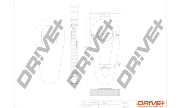 Повітряний фільтр DP1110100257 Dr!ve+