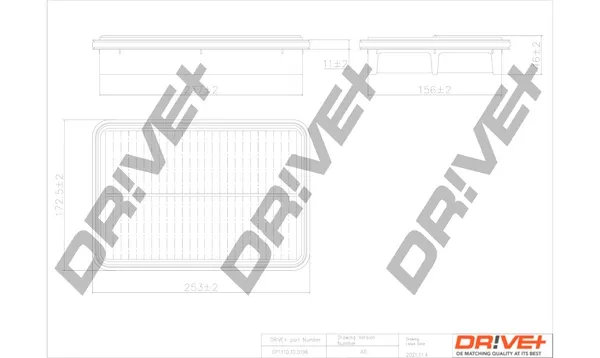 Повітряний фільтр DP1110100196 Dr!ve+