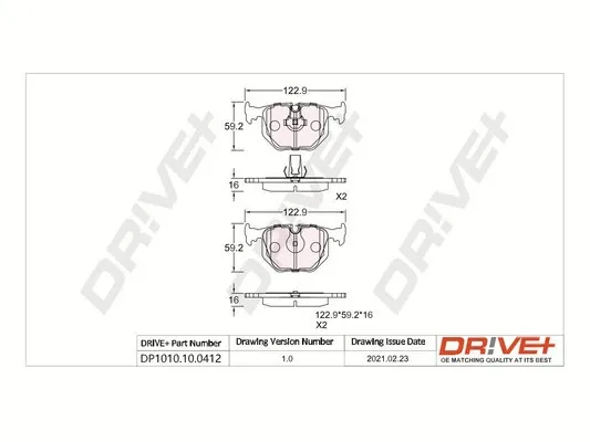 Задні гальмівні колодки DP1010100412 Dr!ve+