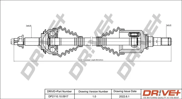 Ліва піввісь DP2110100917 Dr!ve+