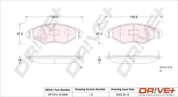 Передні тормозні колодки DP1010100846 Dr!ve+