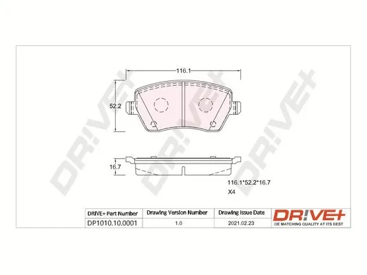 Передні тормозні колодки DP1010100001 Dr!ve+