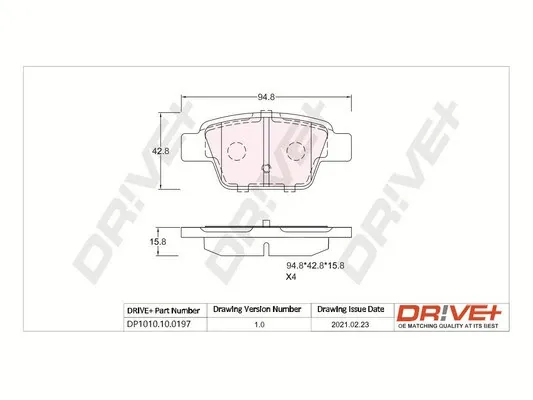 Задні гальмівні колодки DP1010100197 Dr!ve+