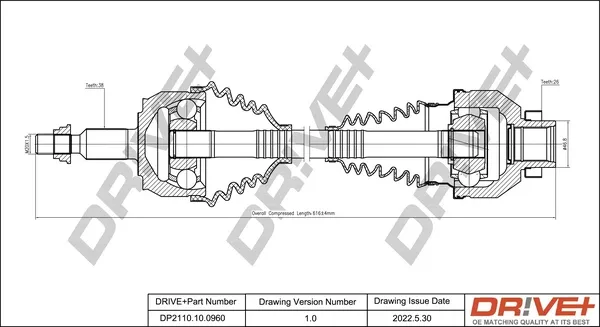Піввісь права DP2110100960 Dr!ve+