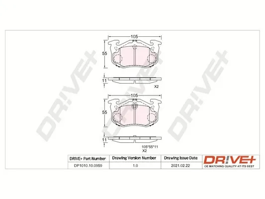 Задні гальмівні колодки DP1010100959 Dr!ve+