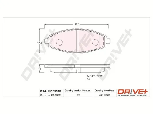 Передні тормозні колодки DP1010100104 Dr!ve+