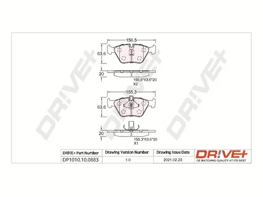 Передні тормозні колодки DP1010100883 Dr!ve+