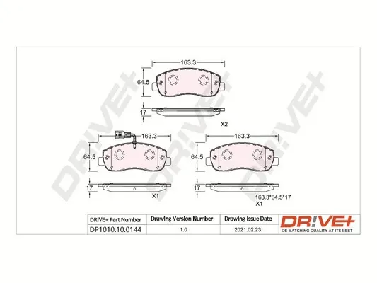 Передні тормозні колодки DP1010100144 Dr!ve+