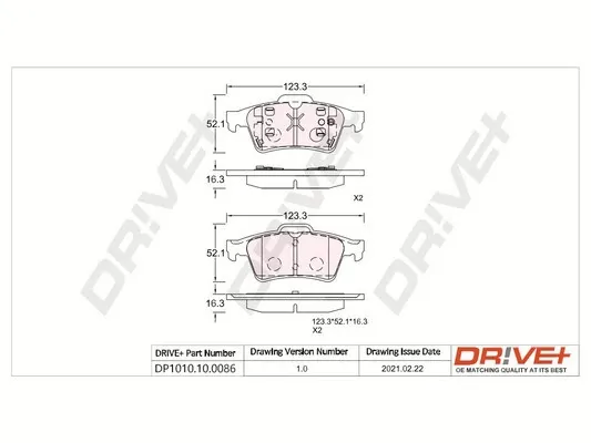 Задні гальмівні колодки DP1010100086 Dr!ve+
