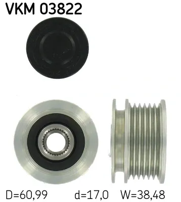Шків генератора VKM03822 SKF
