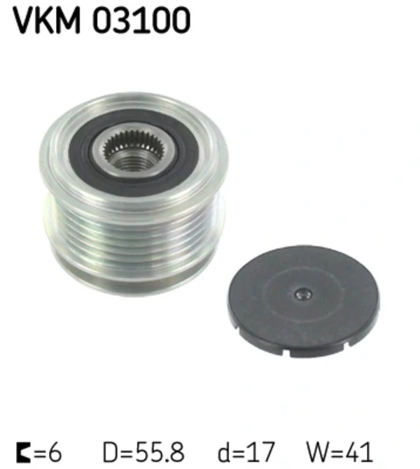 Шків генератора VKM03100 SKF