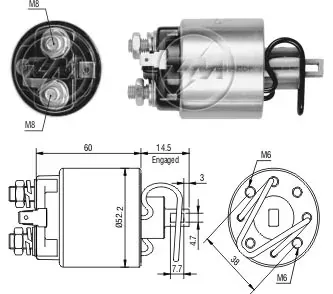 Втягуюче реле стартера ZM717 ZM
