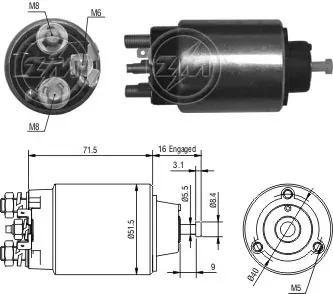 Втягуюче реле стартера ZM864 ZM