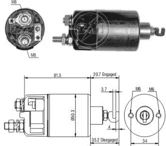 Втягуюче реле стартера ZM660 ZM