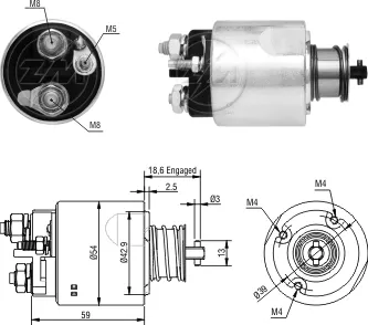 Втягуюче реле стартера ZM7492 ZM