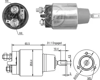 Втягуюче реле стартера STC4462 Rover
