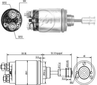 Втягуюче реле стартера ZM643 ZM