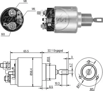 Втягуюче реле стартера ZM973 ZM