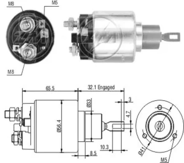Втягуюче реле стартера ZM674 ZM