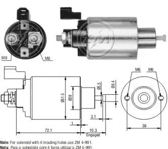Втягуюче реле стартера ZM991 ZM
