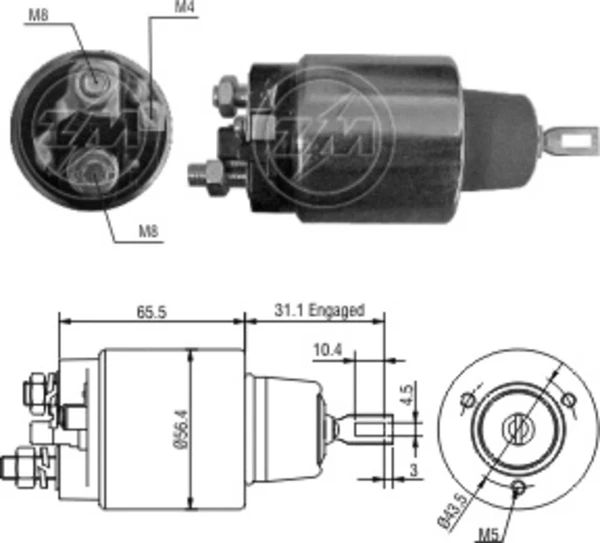 Втягуюче реле стартера ZM1975 ZM
