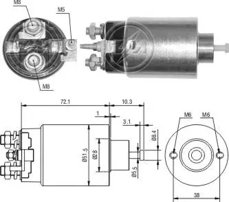 Втягуюче реле стартера ZM1695 ZM