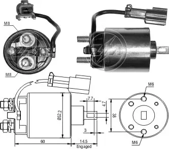  Втягуюче реле стартера Nissan Sunny 3