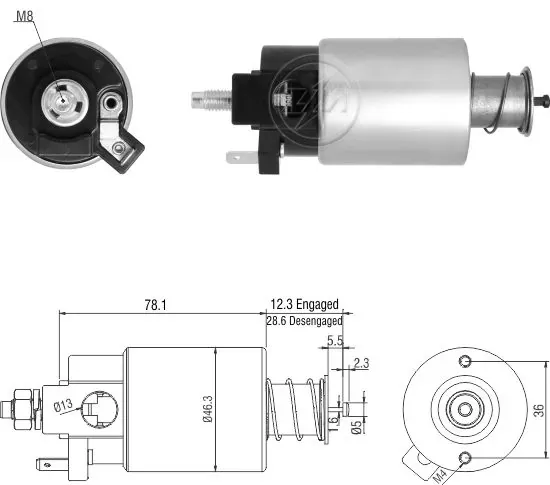 Втягуюче реле стартера ZM1665 ZM